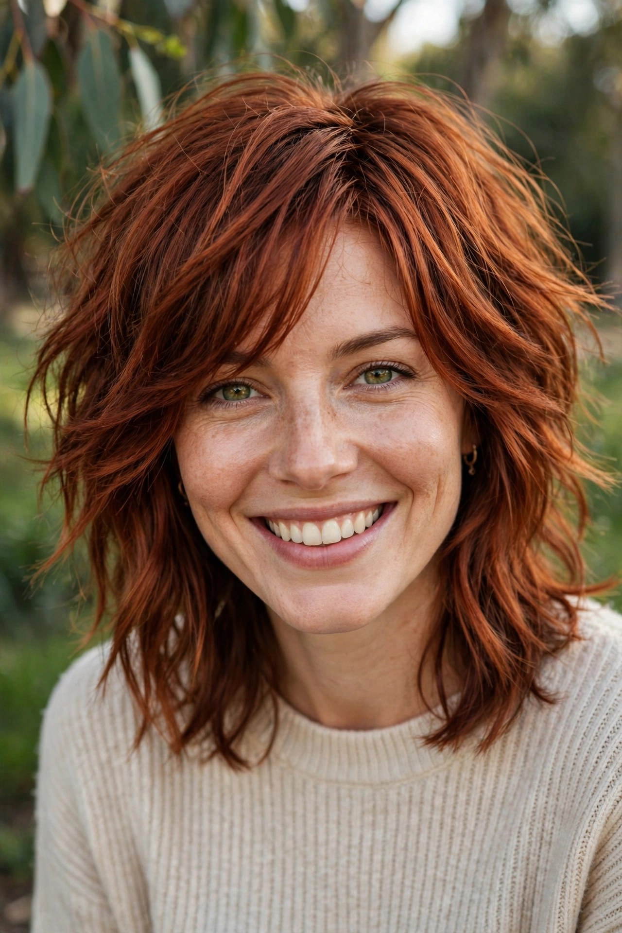 90s flipped ends mid-length feathered haircut