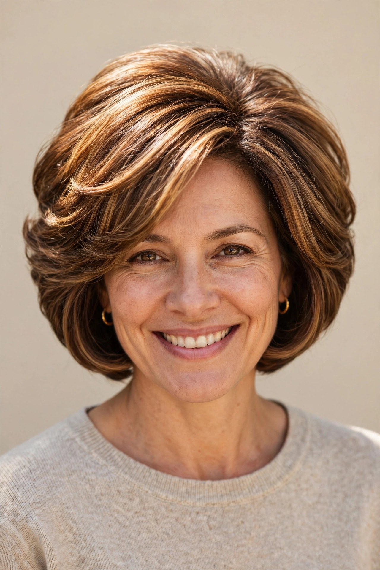 Stacked bob haircut with volume at the back