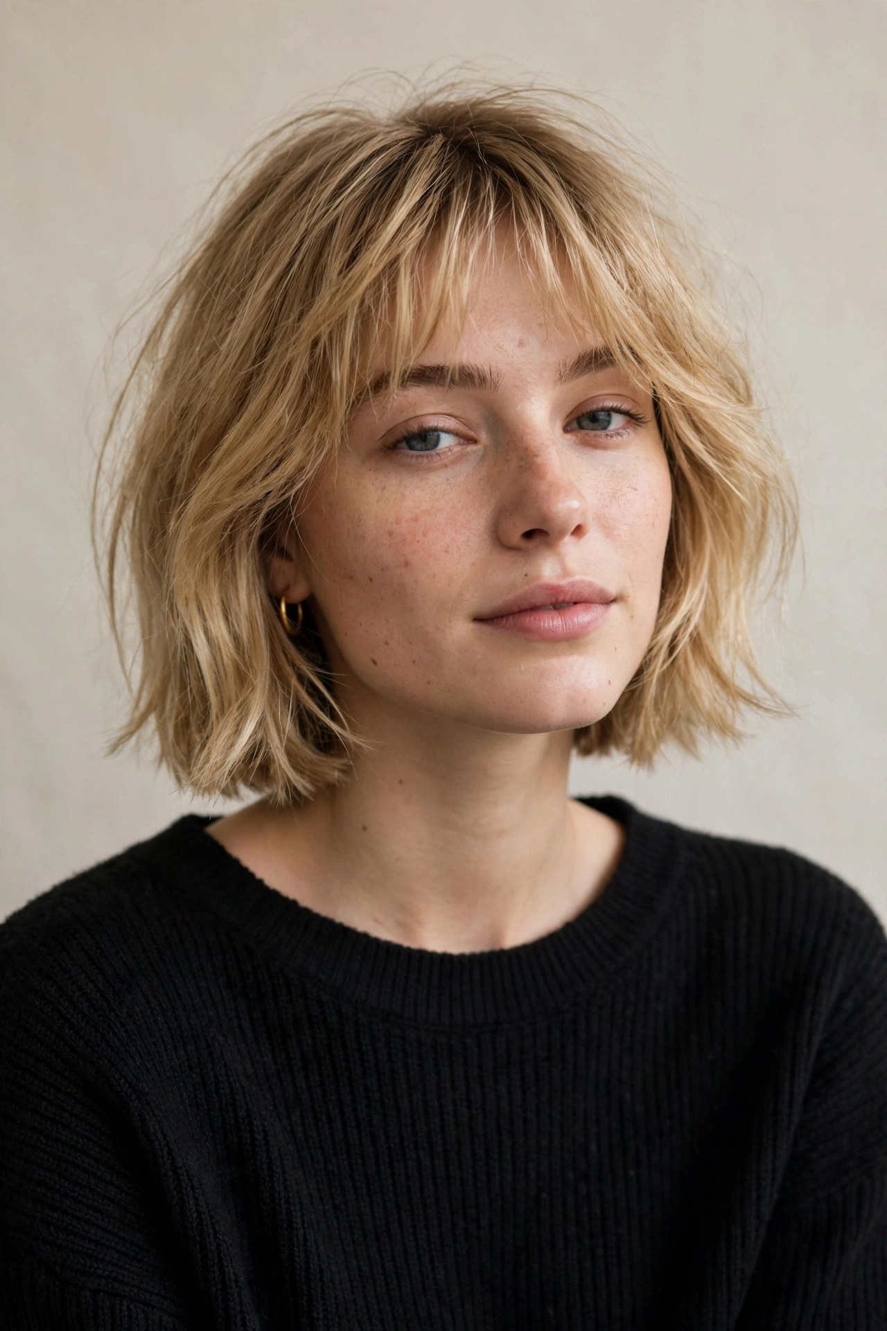French bob with soft bangs