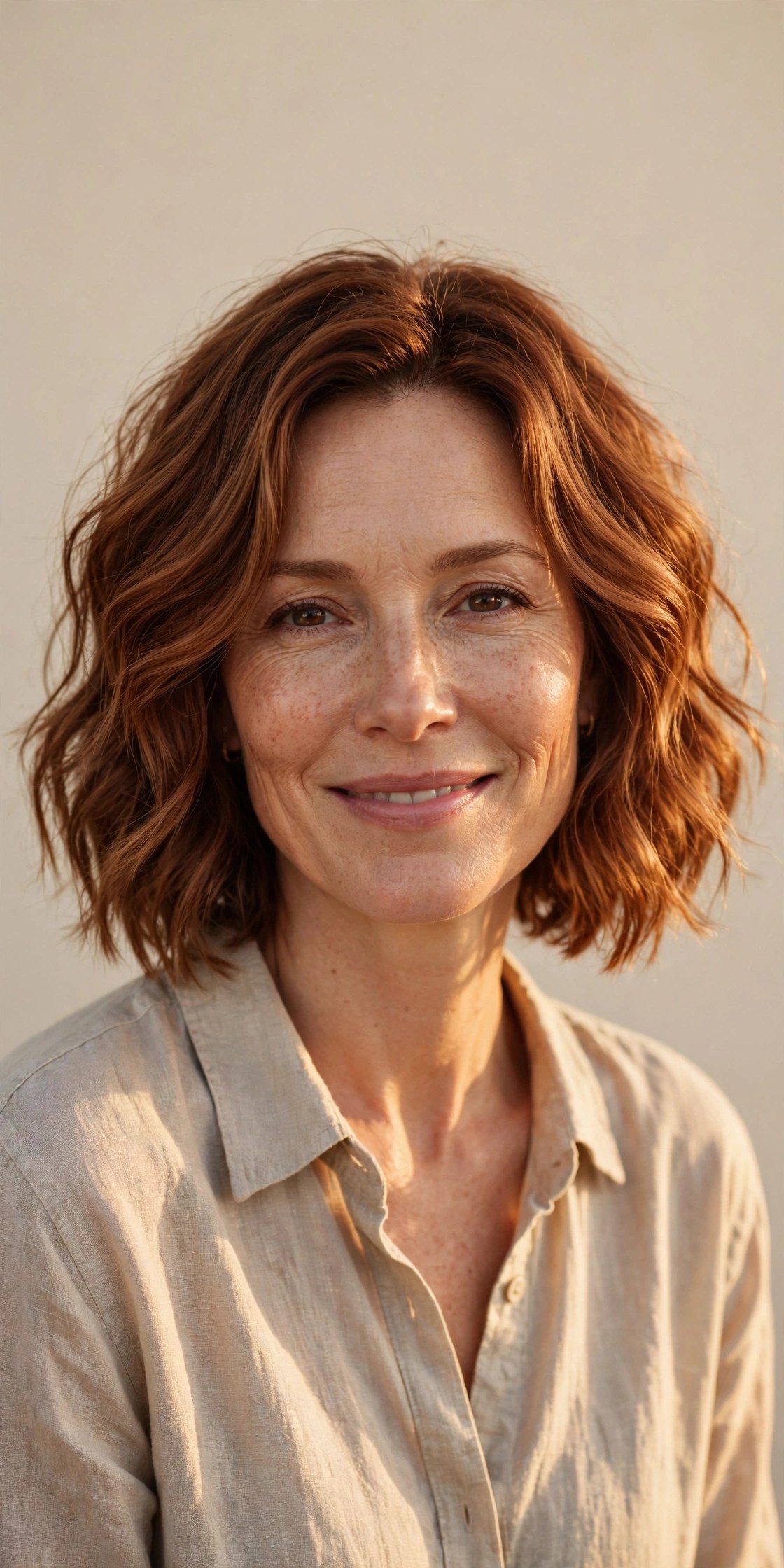 Wavy layered bob haircut
