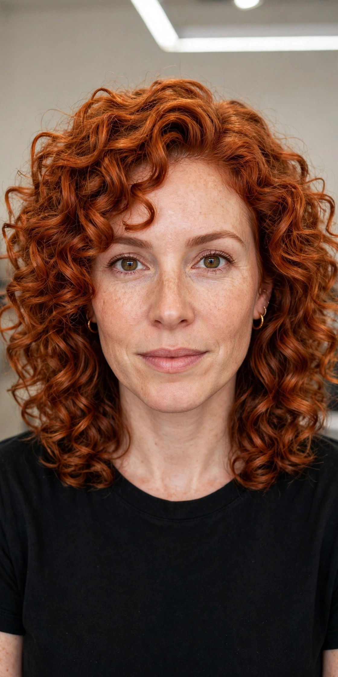 Woman with a short curly bob