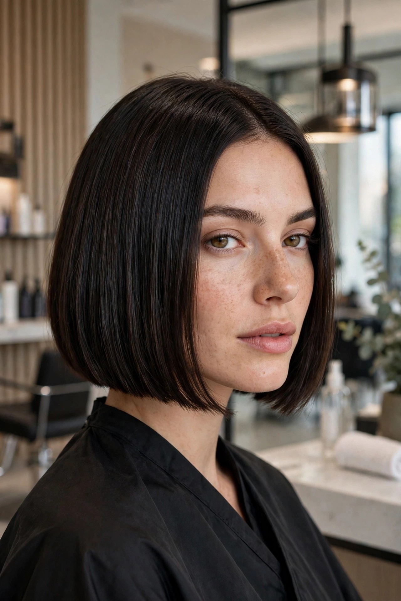 Blunt glass bob haircut