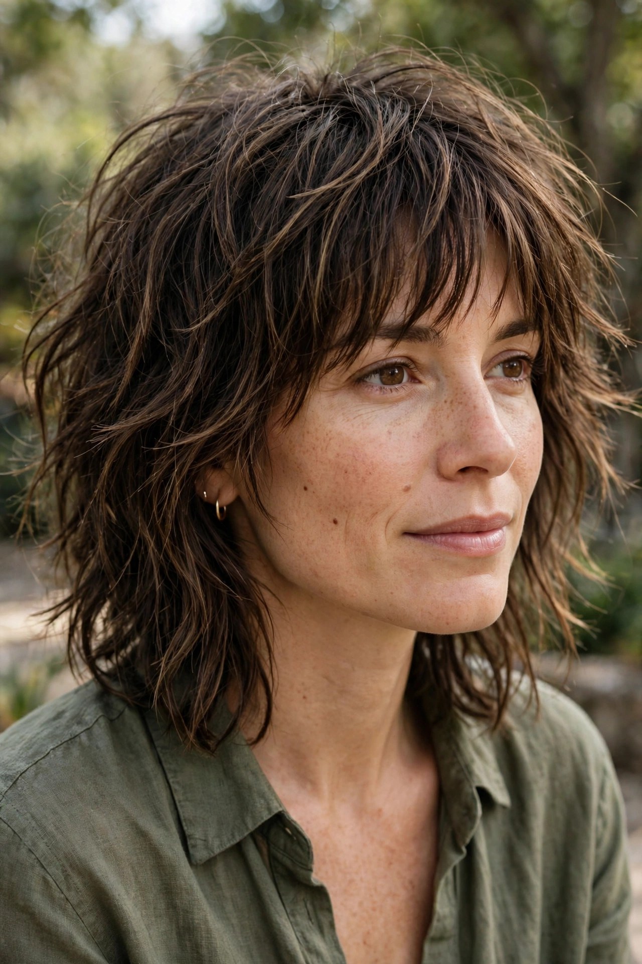 Textured medium shag with choppy layers