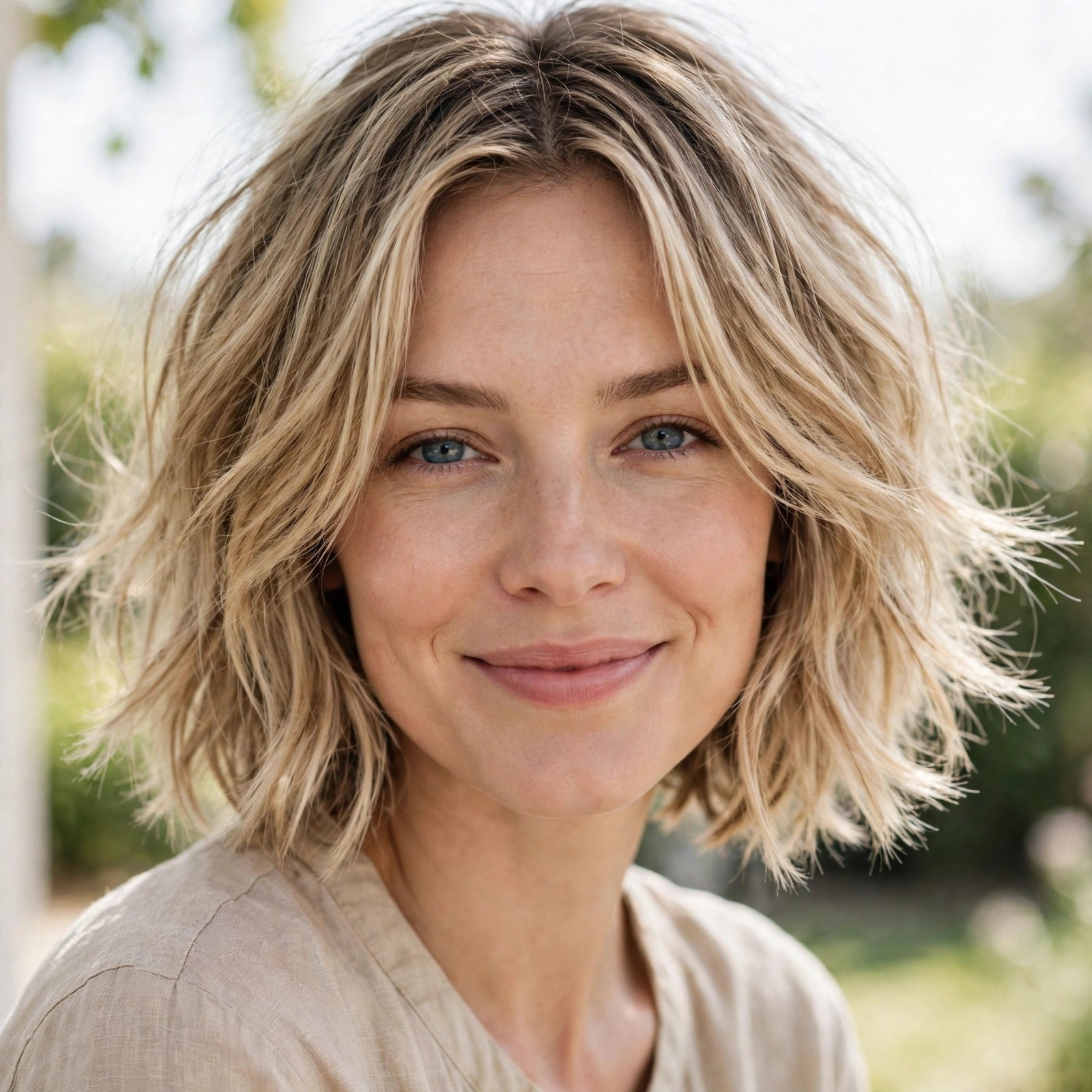 Short flippy shag on fine hair